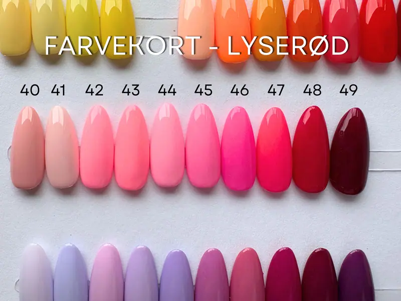 Farvekort – lyserød
